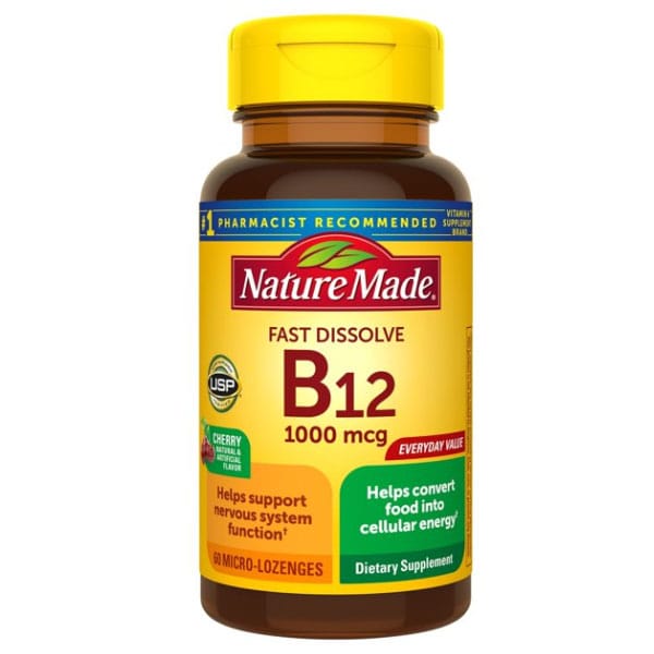 vitamin b12 supplement fast dissolve energy support nervous system nature made
