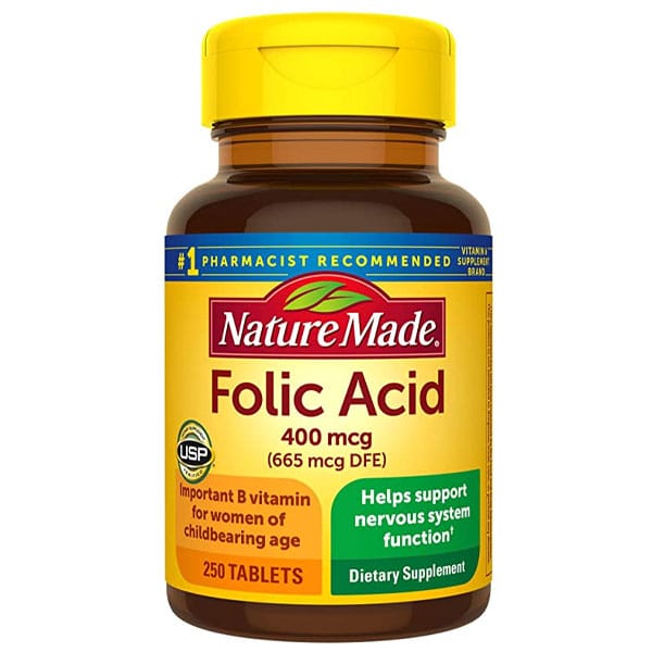 folic acid supplement folate prenatal health nervous system support nature made
