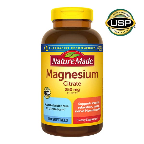 magnesium citrate supplement muscle support nerve health heart health bone strength nature made