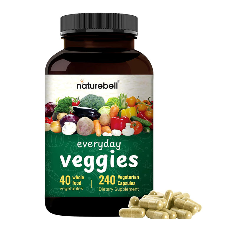 vegetable supplement whole food nutrition daily greens capsules immune support digestive health non-GMO supplement