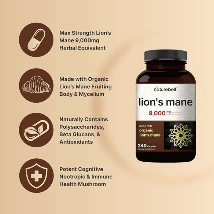 NatureBell-Lions-Mane-Supplement-9000mg-Per-Serving-240-Capsules-5