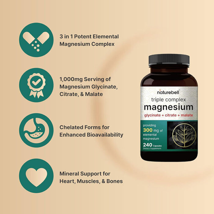 NatureBell-Triple-Complex-Magnesium-240-Capsules-B6