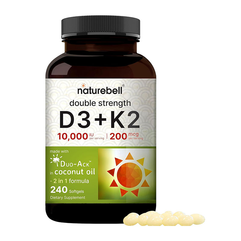 Vitamin D3 supplement Vitamin K2 MK7 bone health support heart health supplement immune system booster non-GMO vitamins