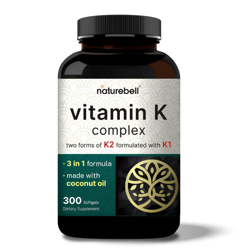 vitamin k complex k1 k2 supplement mk4 mk7 softgels heart and bone support naturebell vitamin k non gmo vitamins coconut oil softgels high potency vitamin k vitamin k absorption immune health supplement