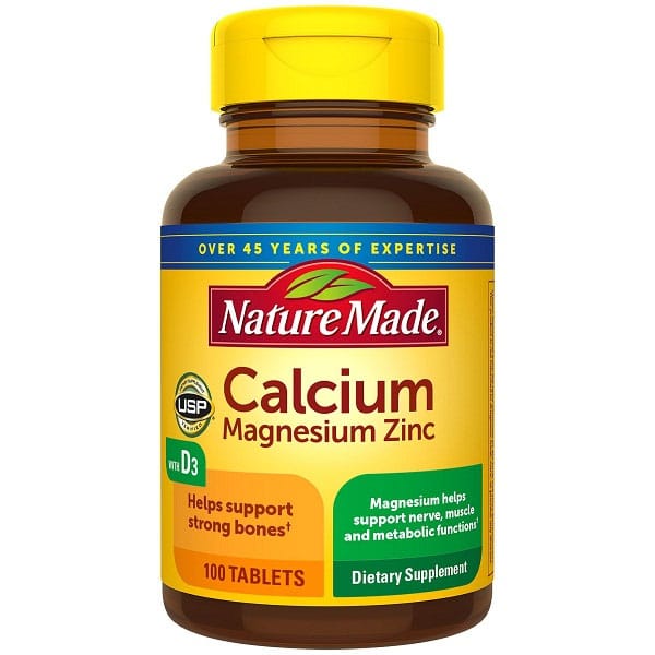 calcium magnesium zinc vitamin d3 bone health immune support nature made supplement