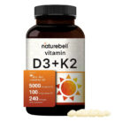 Vitamin D3 supplement Vitamin K2 MK7 bone health support heart health supplement immune system booster non-GMO vitamins