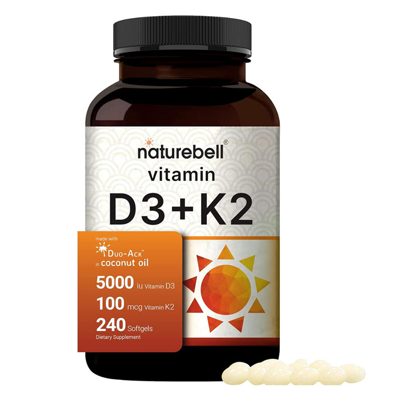 Vitamin D3 supplement Vitamin K2 MK7 bone health support heart health supplement immune system booster non-GMO vitamins