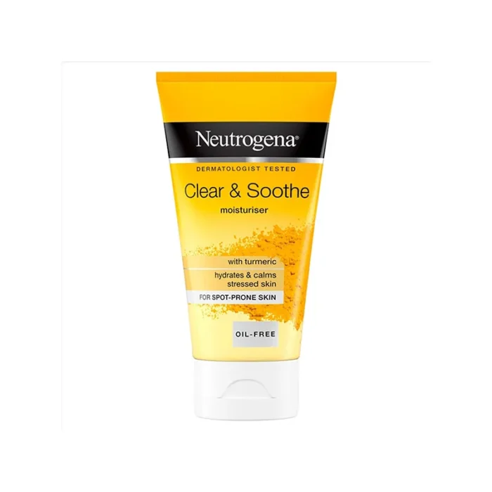 Neutrogena Clear Soothe Moisturiser Turmeric Oil Free Hydrating Gel Sensitive Skin