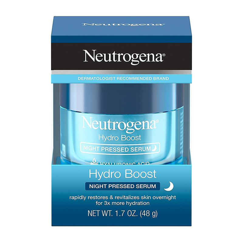 neutrogena hydro boost night serum hyaluronic acid overnight hydration skin revitalization antioxidant skincare