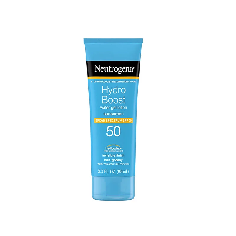 neutrogena hydro boost sunscreen spf 50 water gel lotion hyaluronic acid broad spectrum hydration non greasy