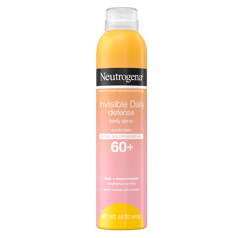 Neutrogena Invisible Daily Defense Body Spray SPF 60 broad spectrum sunscreen sun protection lightweight fast absorbing
