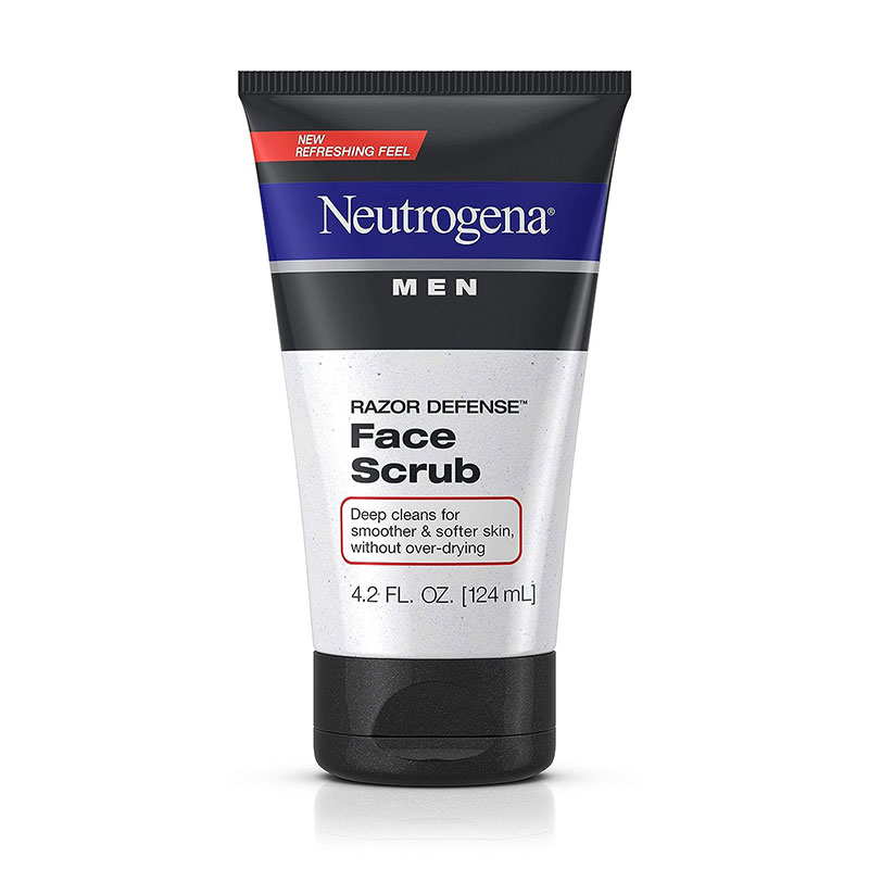Neutrogena Men Razor Defense Face Scrub exfoliating face scrub men shaving preparation reduce razor bumps soothe skin
