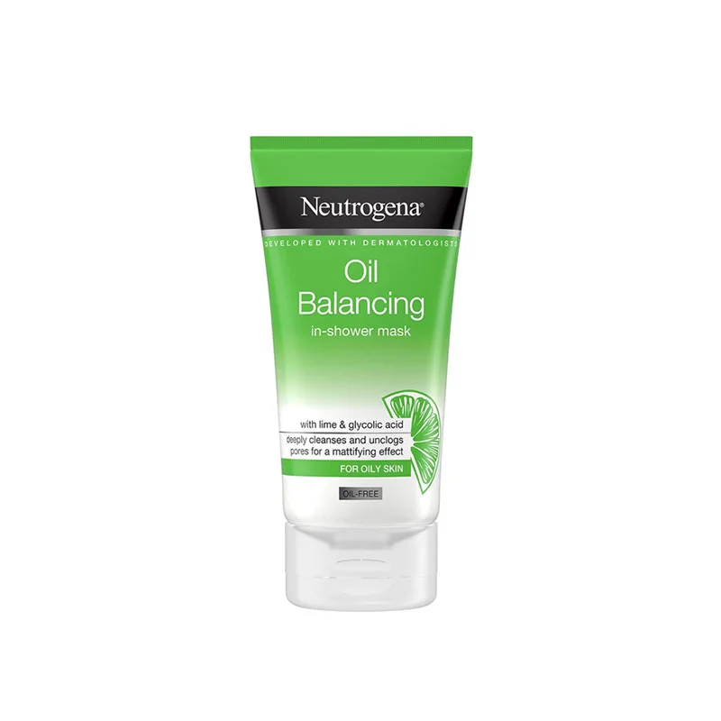 Neutrogena Oil Balancing In-Shower Mask oily skin face mask lime glycolic acid oil-free