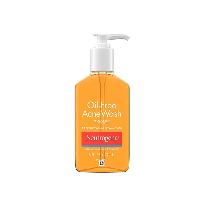 Neutrogena Oil-Free Acne Wash salicylic acid acne cleanser oil-free face wash aloe chamomile MicroClear technology