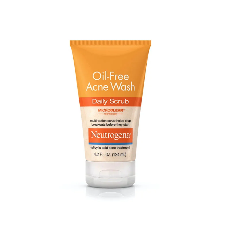 Neutrogena Oil-Free Acne Wash Daily Scrub salicylic acid glycolic acid acne treatment oil-free face scrub