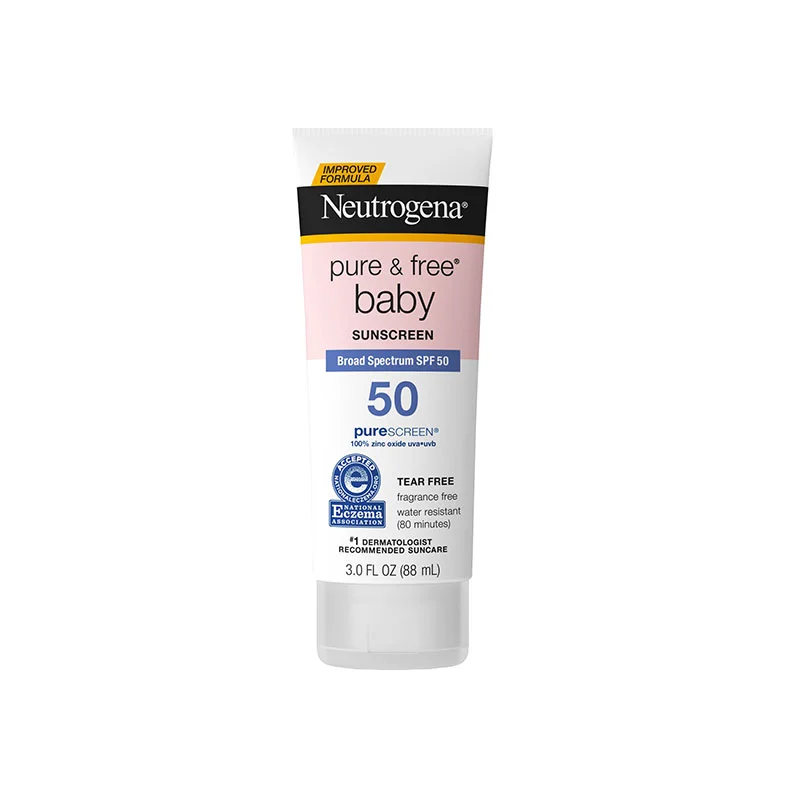 Neutrogena Pure & Free Baby Sunscreen SPF 50 zinc oxide mineral sunscreen baby sun protection hypoallergenic tear-free