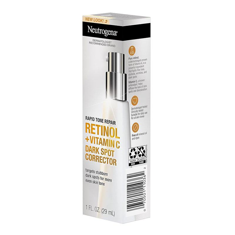 Neutrogena Rapid Tone Repair retinol vitamin C dark spot corrector even skin tone anti-aging serum