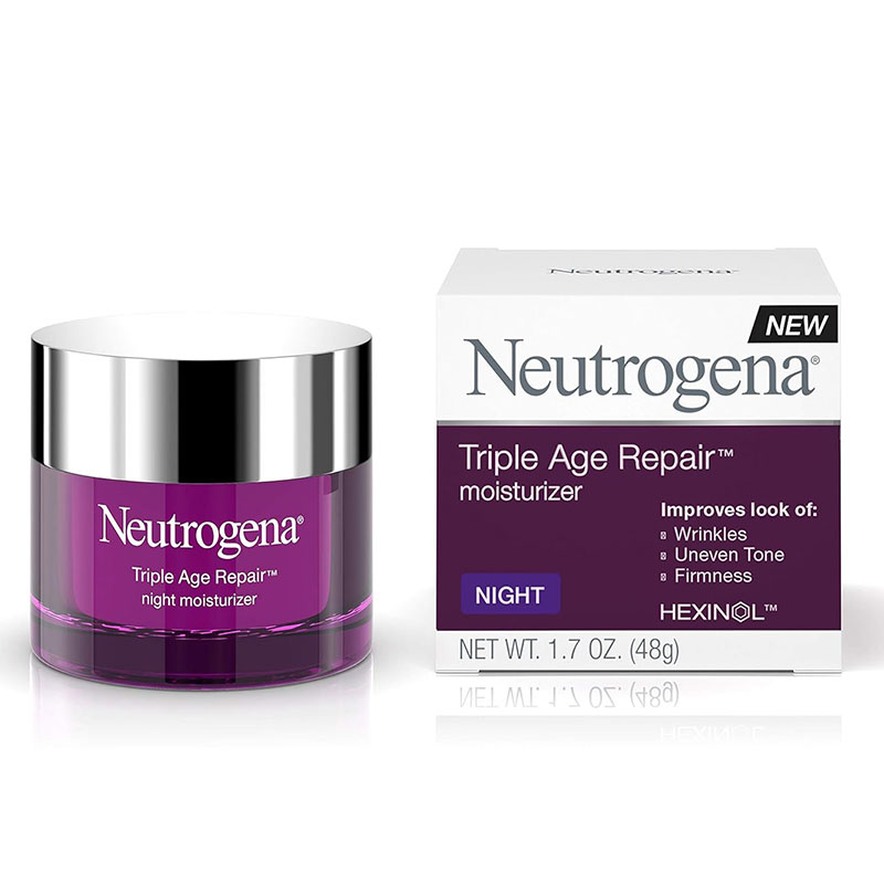 neutrogena triple age repair night moisturizer anti aging night cream hexinol vitamin c skin firming wrinkle reducer