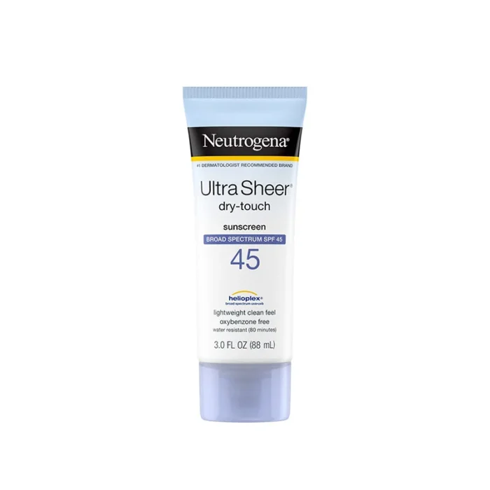 neutrogena ultra sheer dry touch sunscreen spf45 broad spectrum sun protection lightweight matte finish daily sunscreen