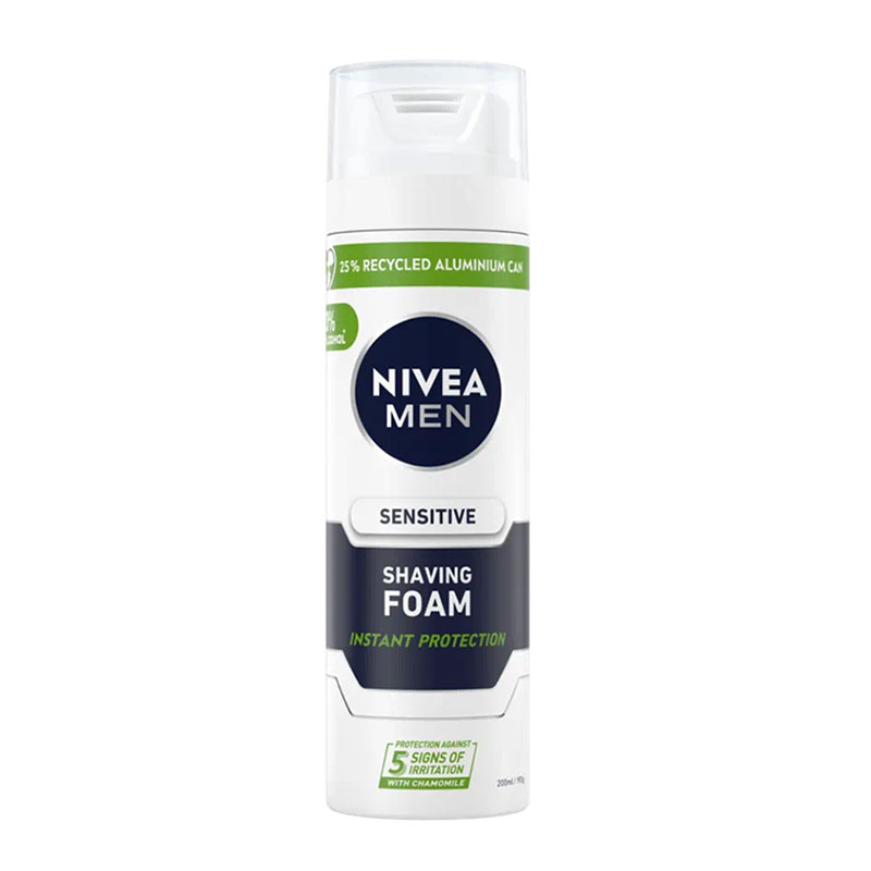 nivea men sensitive shaving foam 200ml chamomile witch hazel alcohol free irritation protection smooth shave