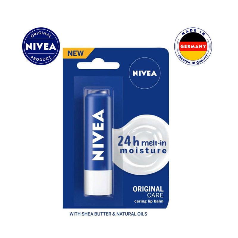 nivea original care lip balm shea butter natural oils 24 hour moisture lip care