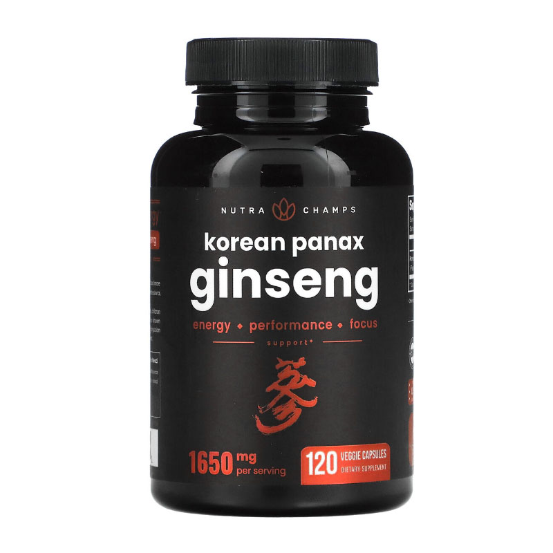 Korean Panax Ginseng energy supplement focus enhancer ginseng extract mental clarity natural energy boost herbal supplement vitality support Nutra Champs ginseng
