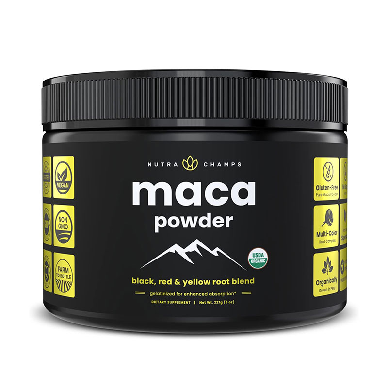 organic maca powder energy booster mood enhancer reproductive health supplement Peruvian maca gelatinized maca root natural energy powder vegan maca supplement