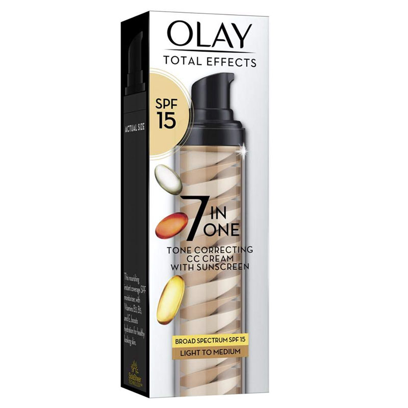 Olay Total Effects CC Cream SPF 15 Tone Correcting Moisturizer Anti-Aging CC Cream SPF 15 Moisturizer Skin Tone Corrector Hydrating CC Cream Medium to Deep Skin Tone
