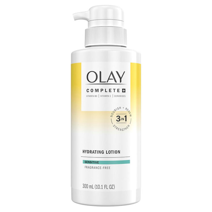 Olay hydrating lotion sensitive skin moisturizer fragrance-free lotion Vitamin B3 skincare ceramide moisturizer