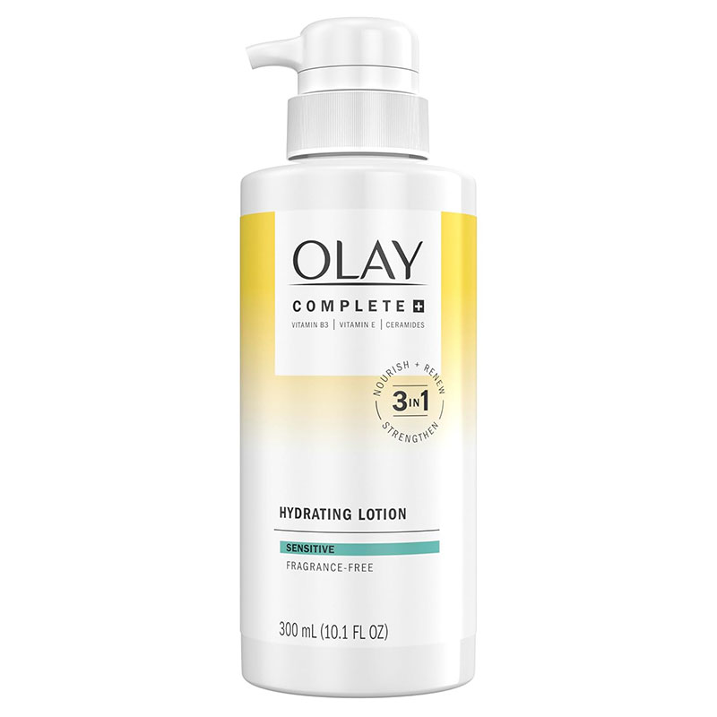 Olay hydrating lotion sensitive skin moisturizer fragrance-free lotion Vitamin B3 skincare ceramide moisturizer