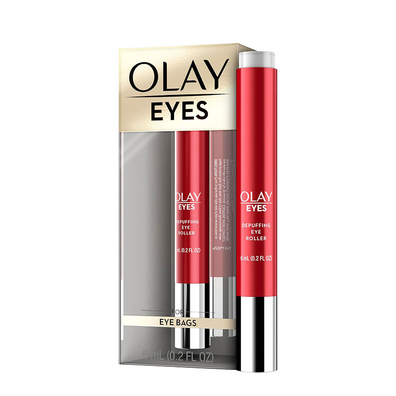 Olay eye roller depuffing eye treatment under-eye puffiness reducer cooling eye applicator hydrating eye serum