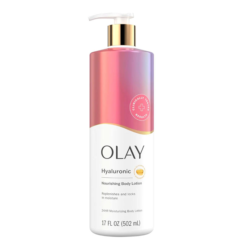 Olay body lotion Hyaluronic Acid moisturizer Vitamin B3 lotion dry skin hydration non-greasy body lotion