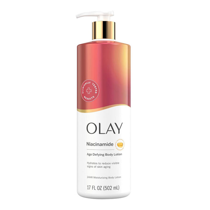 Olay Age Defying Body Lotion Niacinamide body lotion Vitamin E moisturizer fast-absorbing lotion 24-hour hydration lotion
