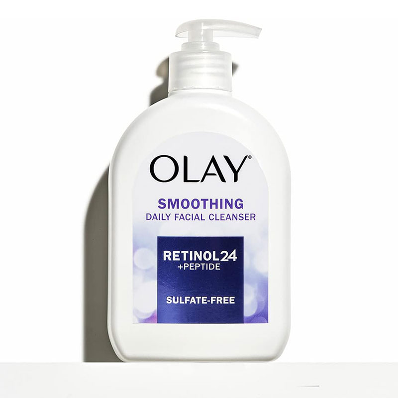 Olay Smoothing Daily Facial Cleanser Retinol 24+ Peptide sulfate-free facial cleanser hydrating face wash anti-aging cleanser Niacinamide face wash Peptide cleanser