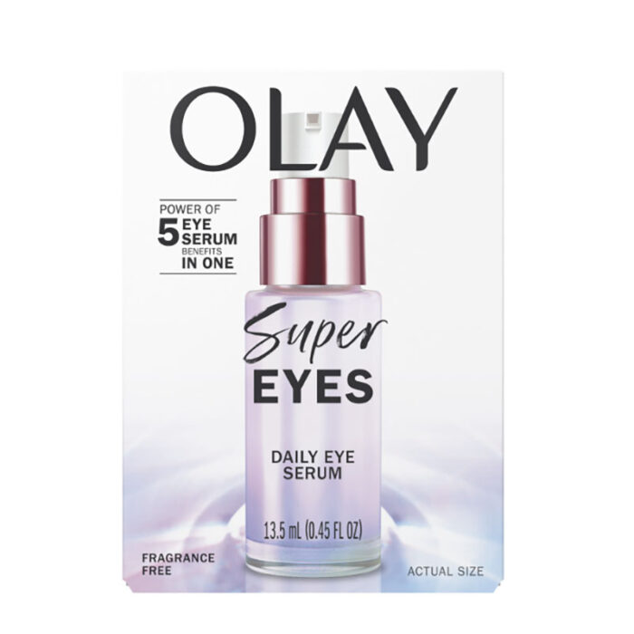 Olay Super Eyes Daily Eye Serum brighten dark circles reduce puffiness smooth fine lines hydrate under-eye skin anti-aging eye serum