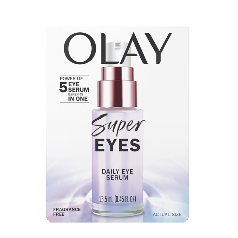 Olay Super Eyes Daily Eye Serum brighten dark circles reduce puffiness smooth fine lines hydrate under-eye skin anti-aging eye serum