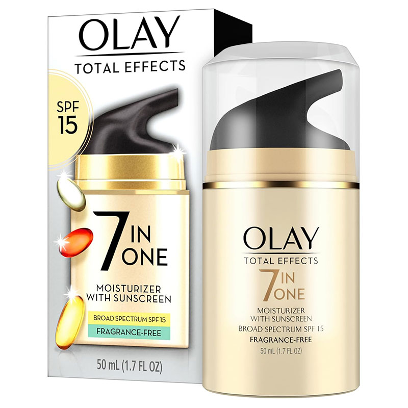 Olay Total Effects Moisturizer SPF 15 Fragrance Free Anti Aging Cream Sensitive Skin Moisturizer Broad Spectrum SPF 15 Vitamin Enriched Face Cream