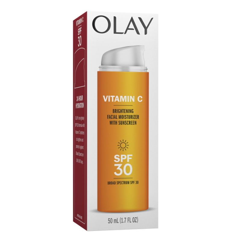 Olay Vitamin C Moisturizer Brightening Face Cream SPF 30 Facial Moisturizer Niacinamide Skincare Daily Hydrating Cream Lightweight Sunscreen Moisturizer Radiant Skin Moisturizer