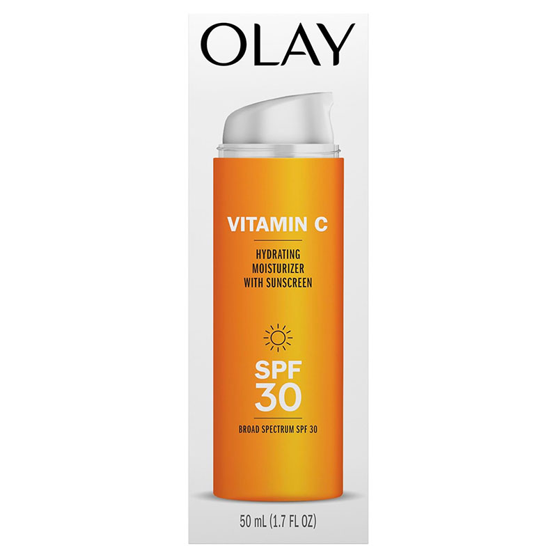 Olay Vitamin C Moisturizer Peptide 24 Hydrating Cream SPF 30 Face Moisturizer Brightening Day Cream Niacinamide Skincare Lightweight Facial Moisturizer Daily Sun Protection Cream