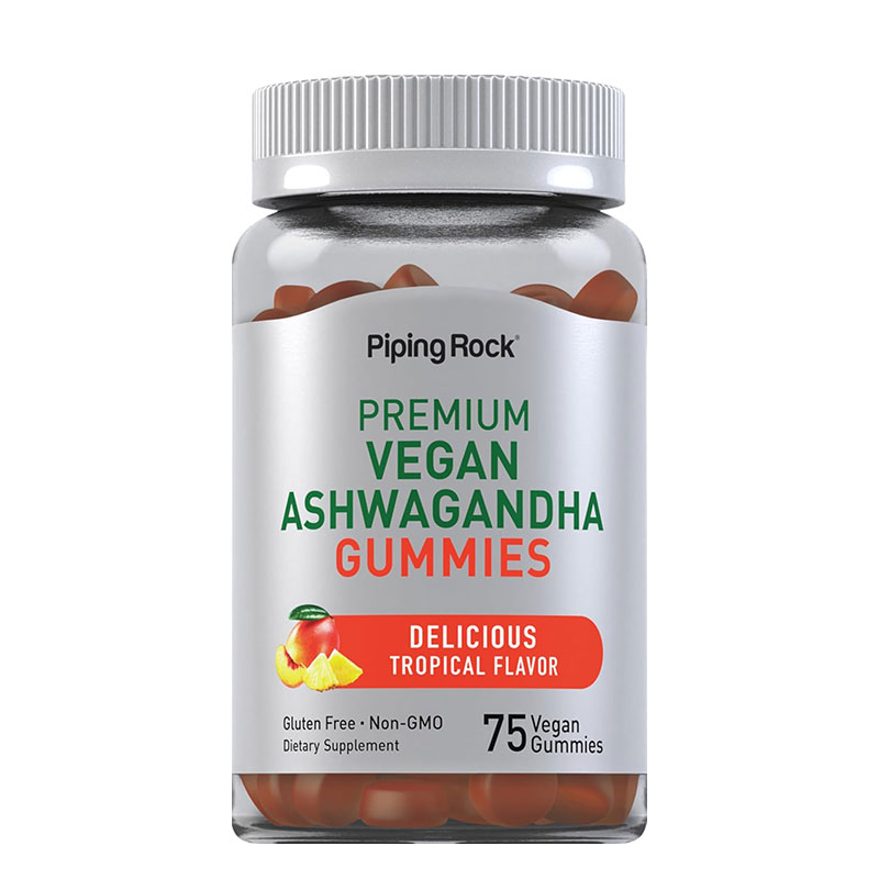 piping rock ashwagandha gummies 500 mg vegan tropical flavor stress support