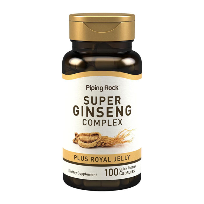 piping rock ginseng complex capsules royal jelly energy support focus vitality