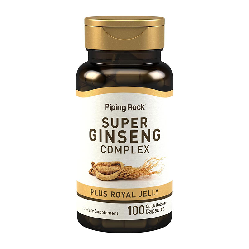 piping rock ginseng complex capsules royal jelly energy support focus vitality