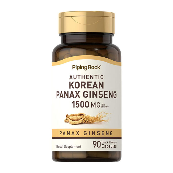 piping rock korean panax ginseng 1500 mg quick release capsules energy support focus supplement