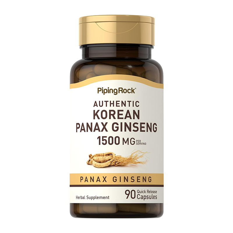piping rock korean panax ginseng 1500 mg quick release capsules energy support focus supplement
