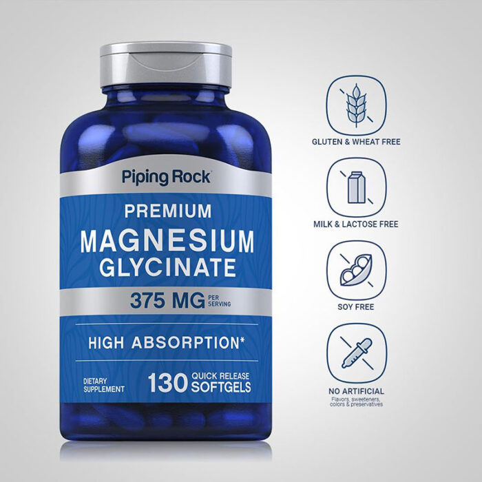 Piping-Rock-Magnesium-Glycinate-375mg-130-Softgels