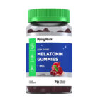 Piping Rock Melatonin Gummies 1 mg vegan sleep support cherry pomegranate flavor non-GMO gluten-free