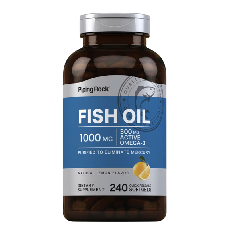 piping rock omega 3 fish oil lemon flavor 1000 mg quick release softgels heart health brain wellness essential fatty acids
