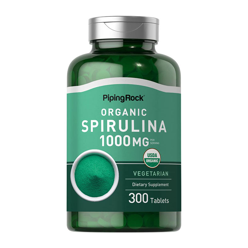 piping rock organic spirulina 1000 mg vegetarian tablets superfood nutrition immune support