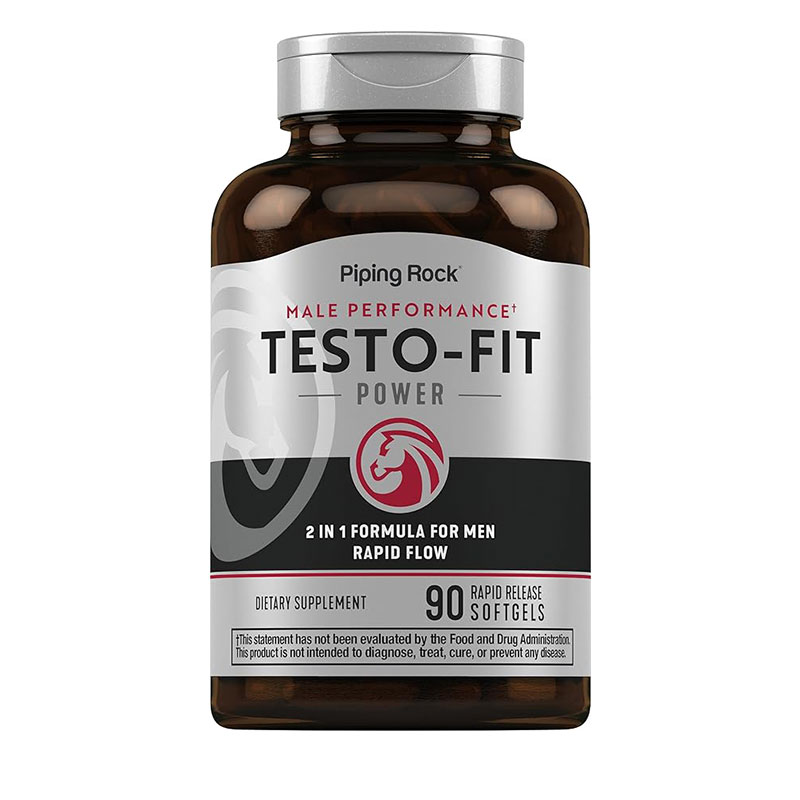 Piping Rock Testo Fit Power 90 softgels Longjack Tribulus Horny Goat Weed Ashwagandha male vitality energy support