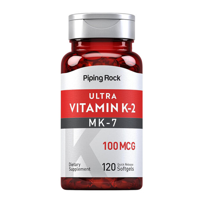 Piping Rock Vitamin K2 MK7 100 mcg bone health cardiovascular support quick-release softgels non-GMO gluten-free